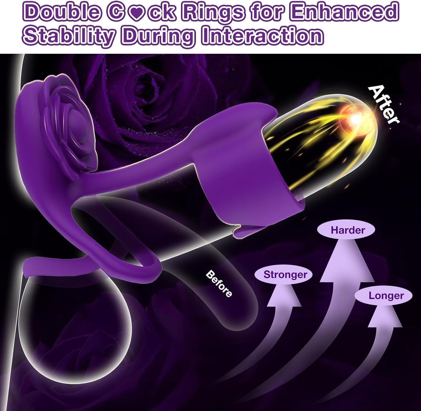 Pulse Rose Vibrating Intimacy Couples' Penis Ring